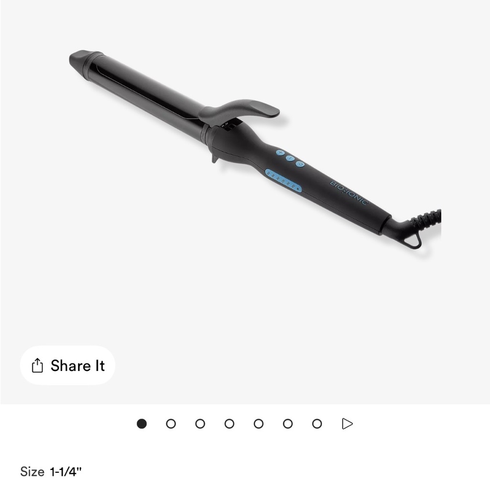 Bio Ionic 1-1/4" Curling Wand with Blue Buttons